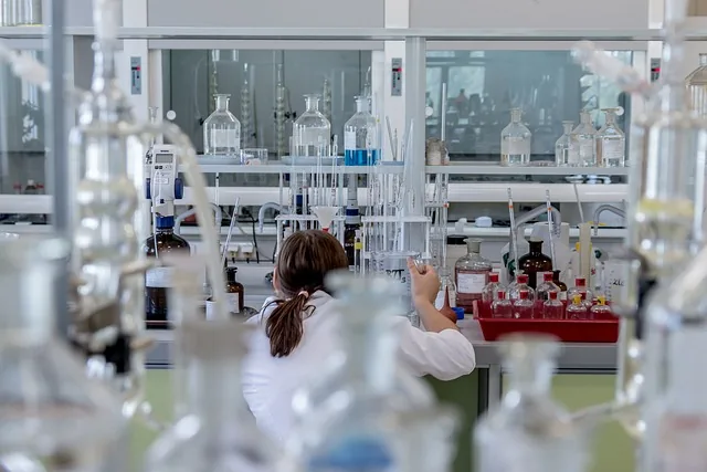 A chemist at work in a research lab